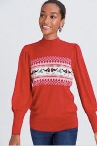 Puff Sleeves Christmas Jumper