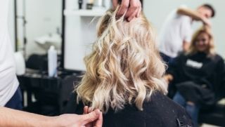 Woman at hair salon